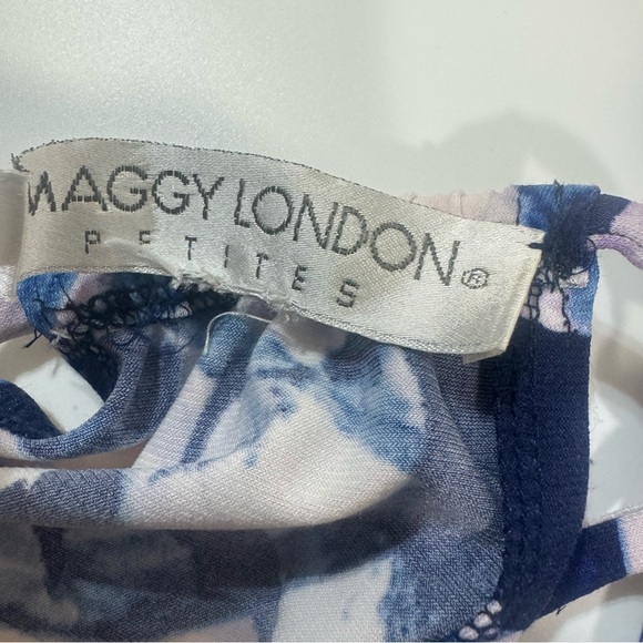 Maggy London Blue White Sleeveless Midi Dress - Picture 3 of 5